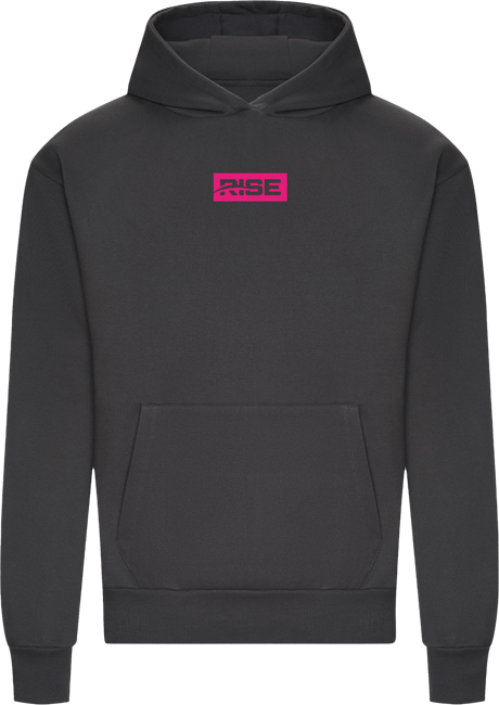 Rise Paragliding - NEW Box Logo Hoodie SEASON 2 LOGO ON CHARCOAL OVERSIZE HOODIE